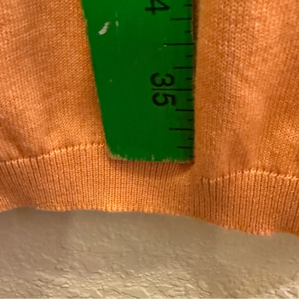 Betty Blue Soft Coral Asymmetrical Ruffled Shoulder Light Knit Dress sz 10 - Picture 12 of 16